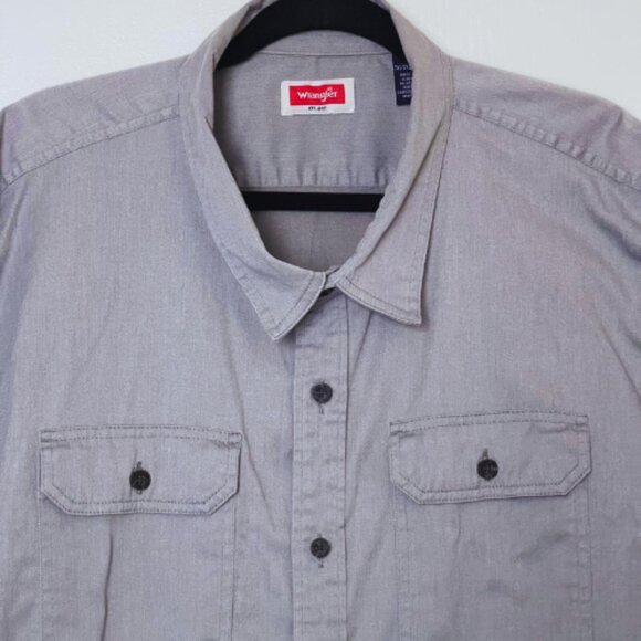 Wrangler Gray Men's Casual Short Sleeve Button Down Shirt 3XL - Picture 8 of 8